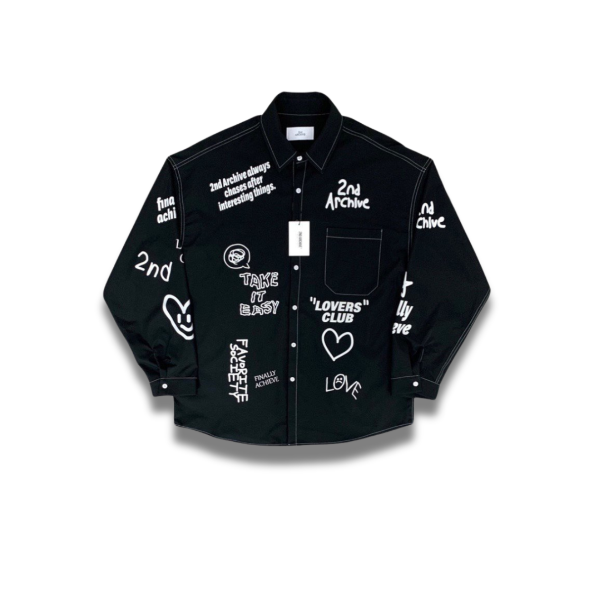 2nd Archive] ラバーズクラブプリント ドレスシャツ Made in Korea