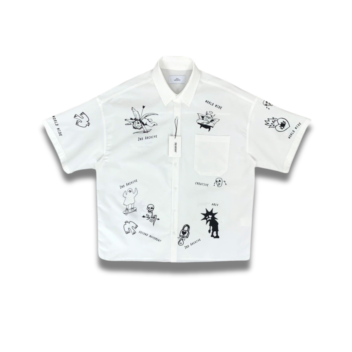 2nd Archive]天使 悪魔 落書きデザイン 半袖シャツ Made in Korea