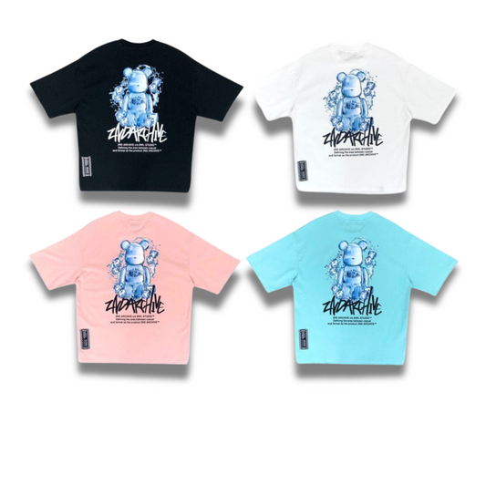 2nd ArchiveのアイスベアグラフィックTシャツ、ブラック・ホワイト・ピンク・ミント展開