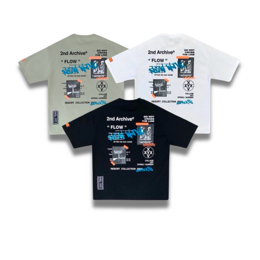 グラフィック プリント Tシャツ | 2nd Archive | FLOW デザイン | 韓国ブランド | 半袖