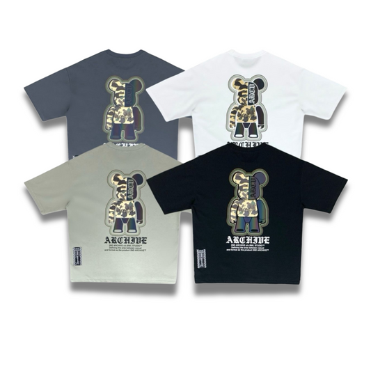 映えるベアプリントで注目度UP、韓国ストリート好きにおすすめの一枚