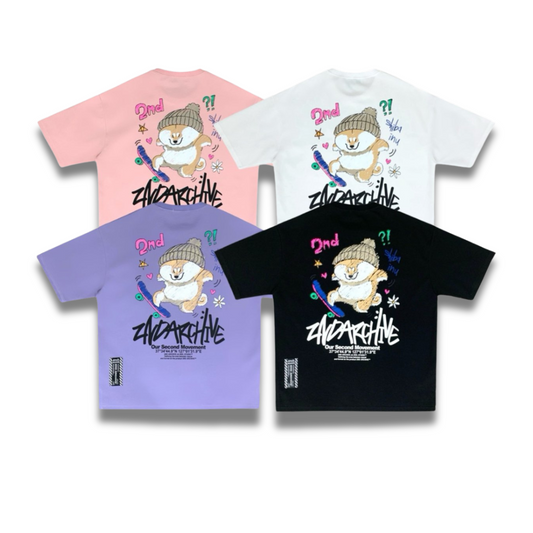 スケボー プリント Tシャツ | 2nd Archive | 柴犬 デザイン | 韓国ブランド | 半袖