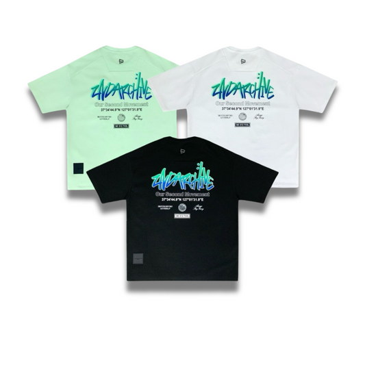 韓国ストリート系人気ブランド2nd ArchiveのネオングラフィックTシャツ