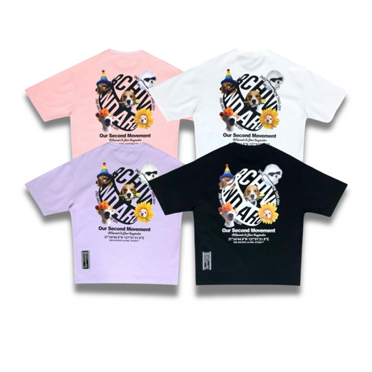 犬 プリント Tシャツ | 2nd Archive | 花 犬 デザイン | 韓国ブランド | 半袖