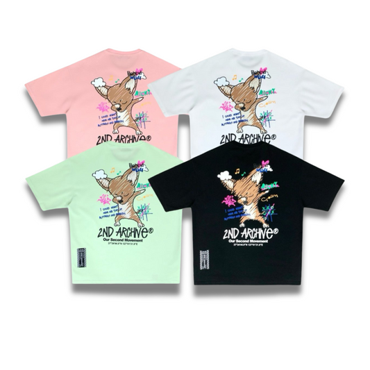チワワ プリント Tシャツ | 2nd Archive | 犬 デザイン | 韓国ブランド | 半袖