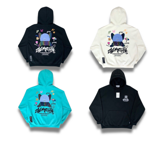 高品質素材使用、反射ブルドッググラフィックフーディー。