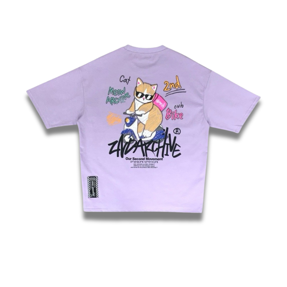 クレヨンバイクキャット グラフィックTシャツ - 2nd Archive 韓国