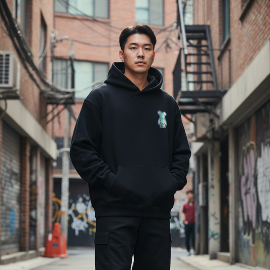 Bear Graphic Hoodie Lifestyle - Front View