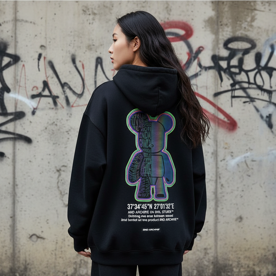 2nd Archive] ベア グラフィック デザイン パーカー Made in Korea