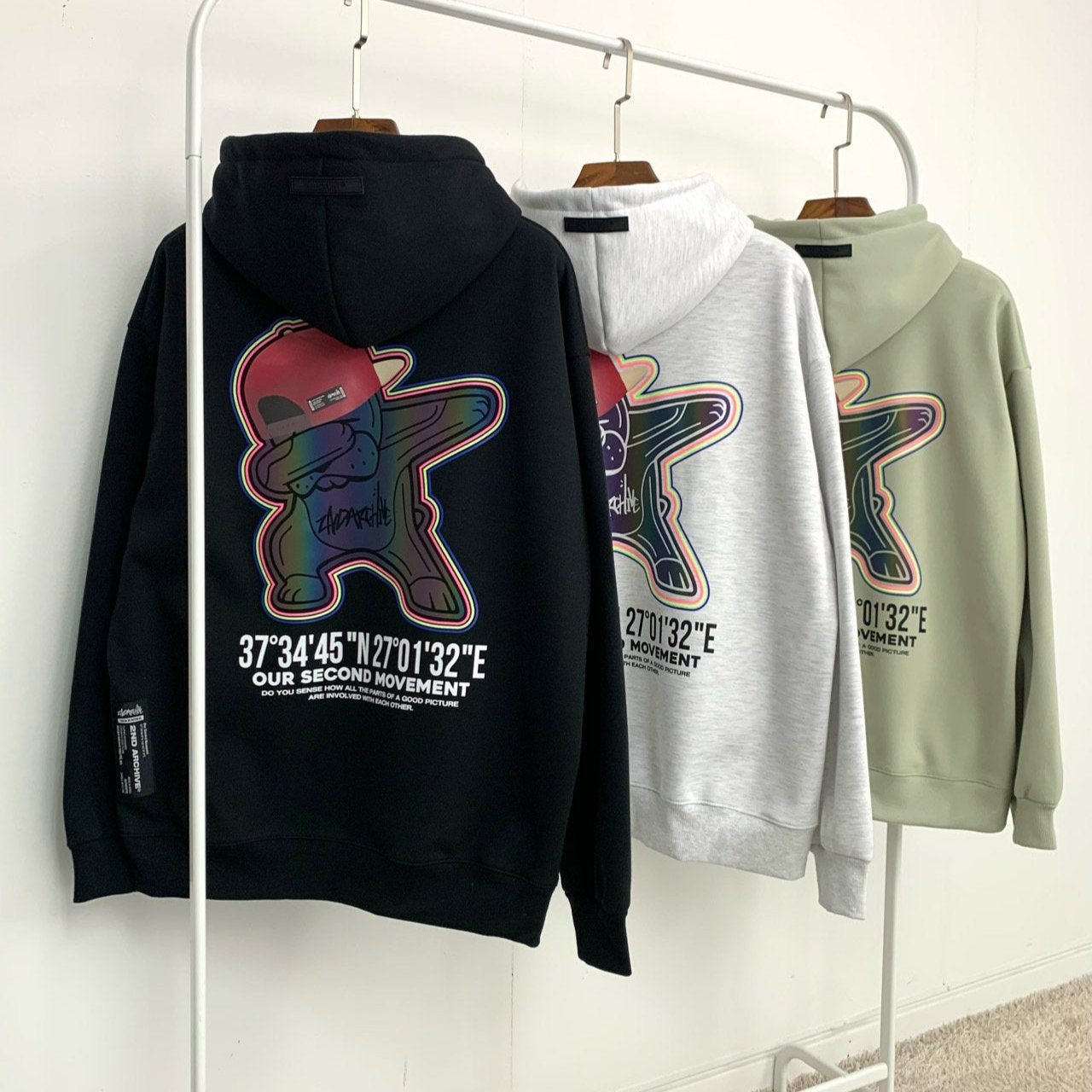 2nd Archive hoodie with stylish bear print best-seller