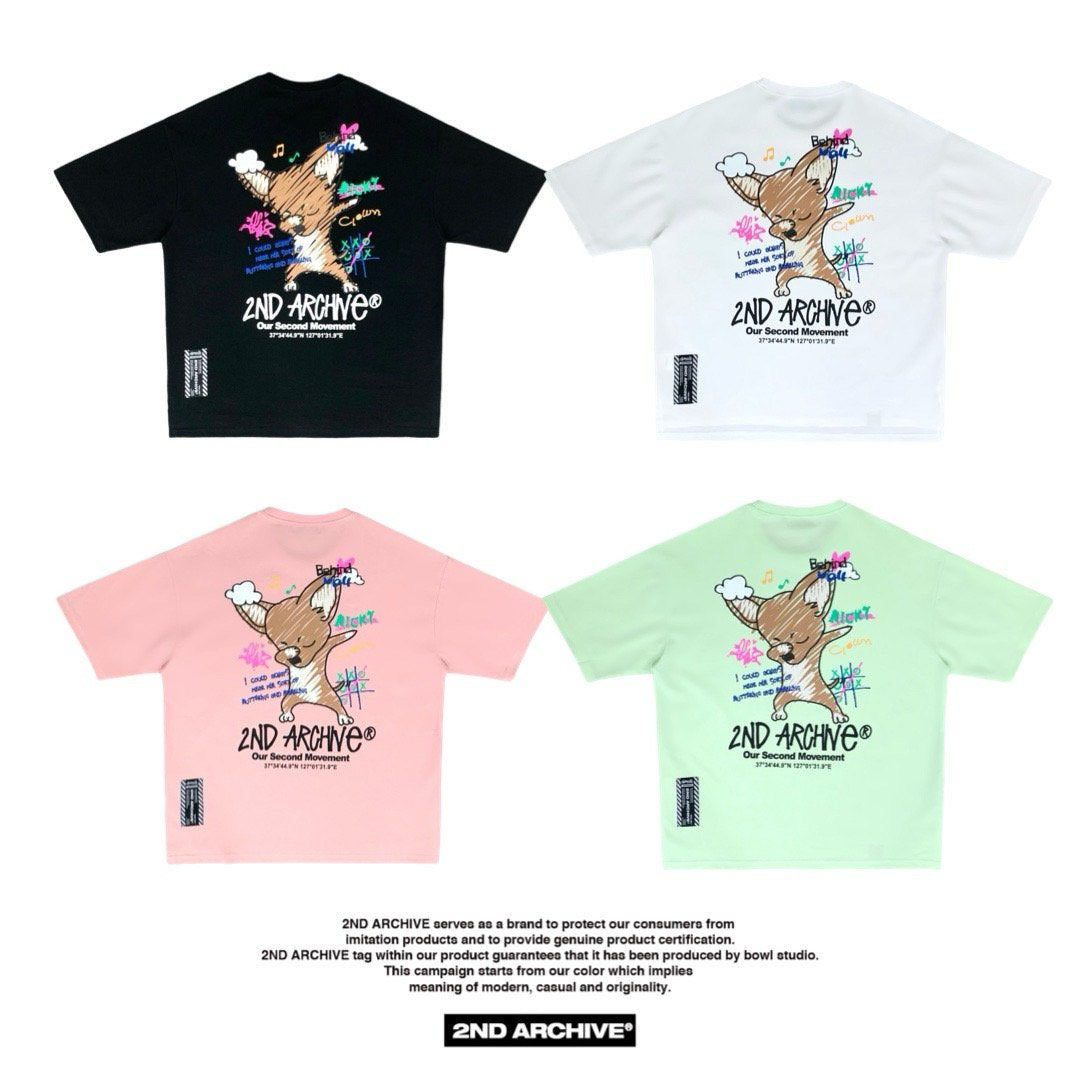 韓国 ファッション 通販 | 2nd Archive Tシャツ | 犬 チワワ | 半袖 | カジュアル
