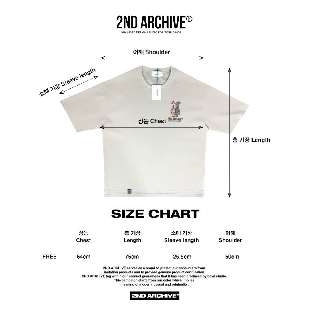 韓国系オーバーサイズTシャツ、夏フェスやカジュアルコーデに最適 size chart