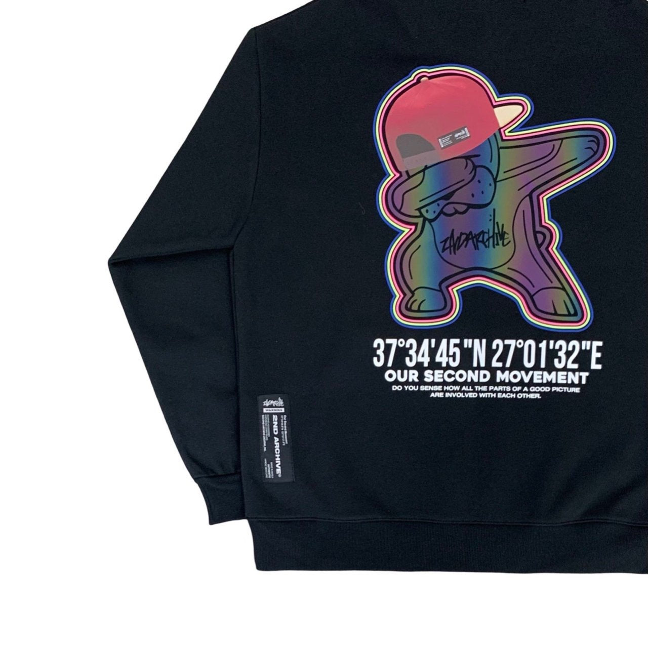 Reflective bear print hoodie for streetwear best-seller