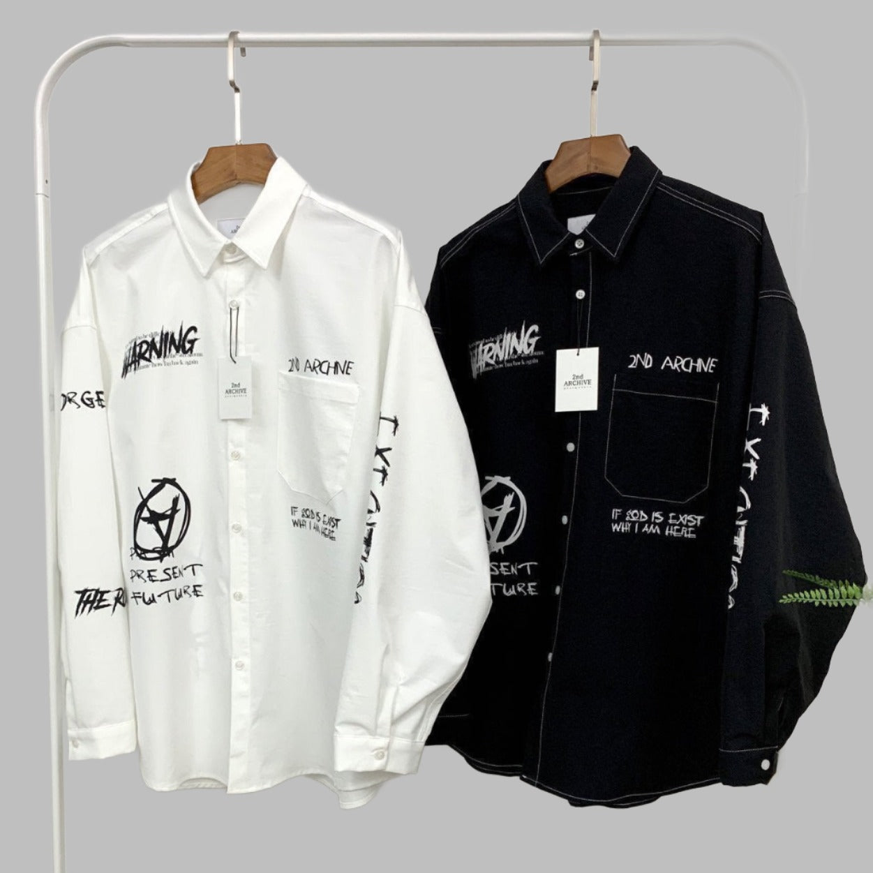 2nd Archive シャツ | メッセージプリント | 韓国ファッション | ストリートファッション | ユニセックス