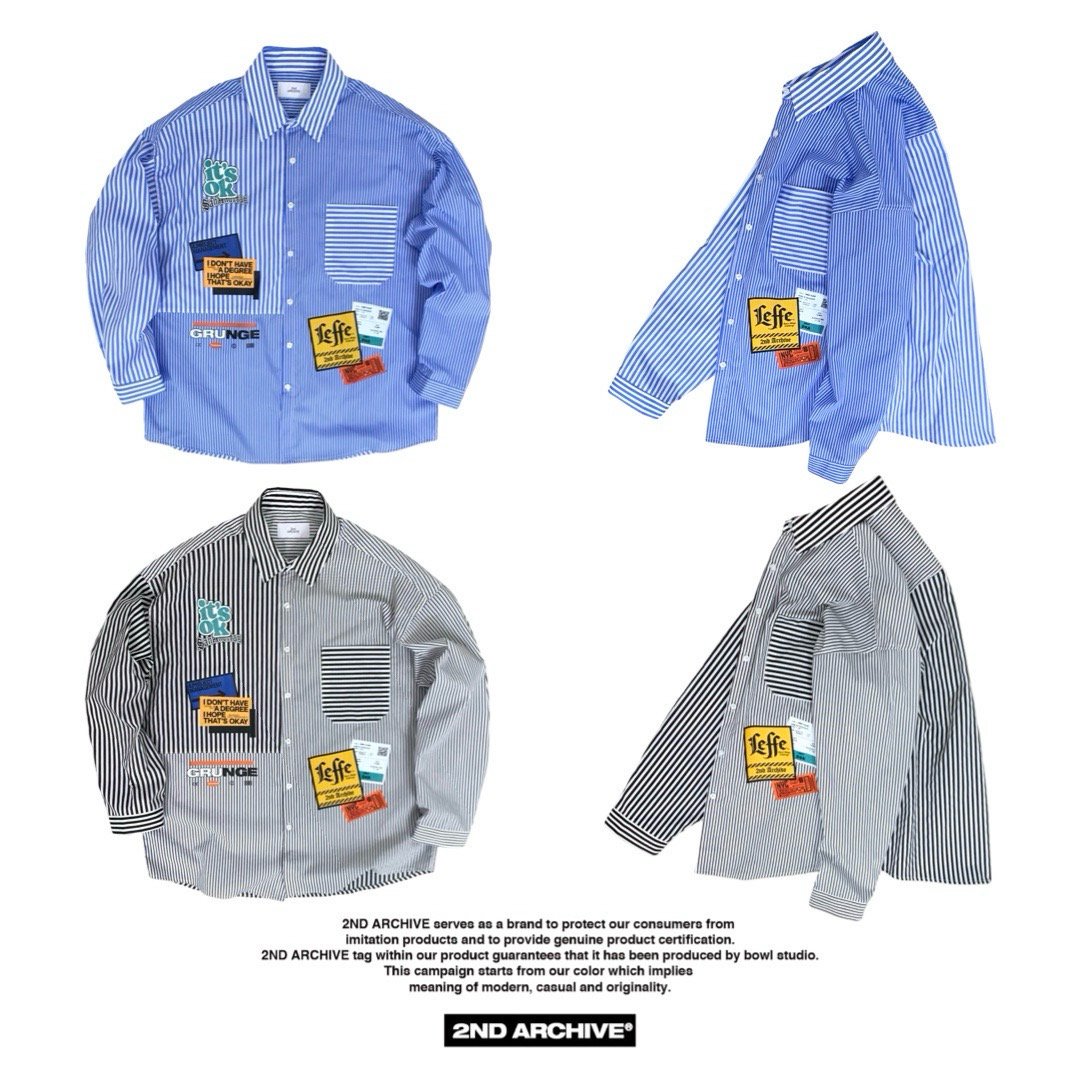 おしゃれな刺繍風ラベルが映える2nd Archiveのトレンドシャツ