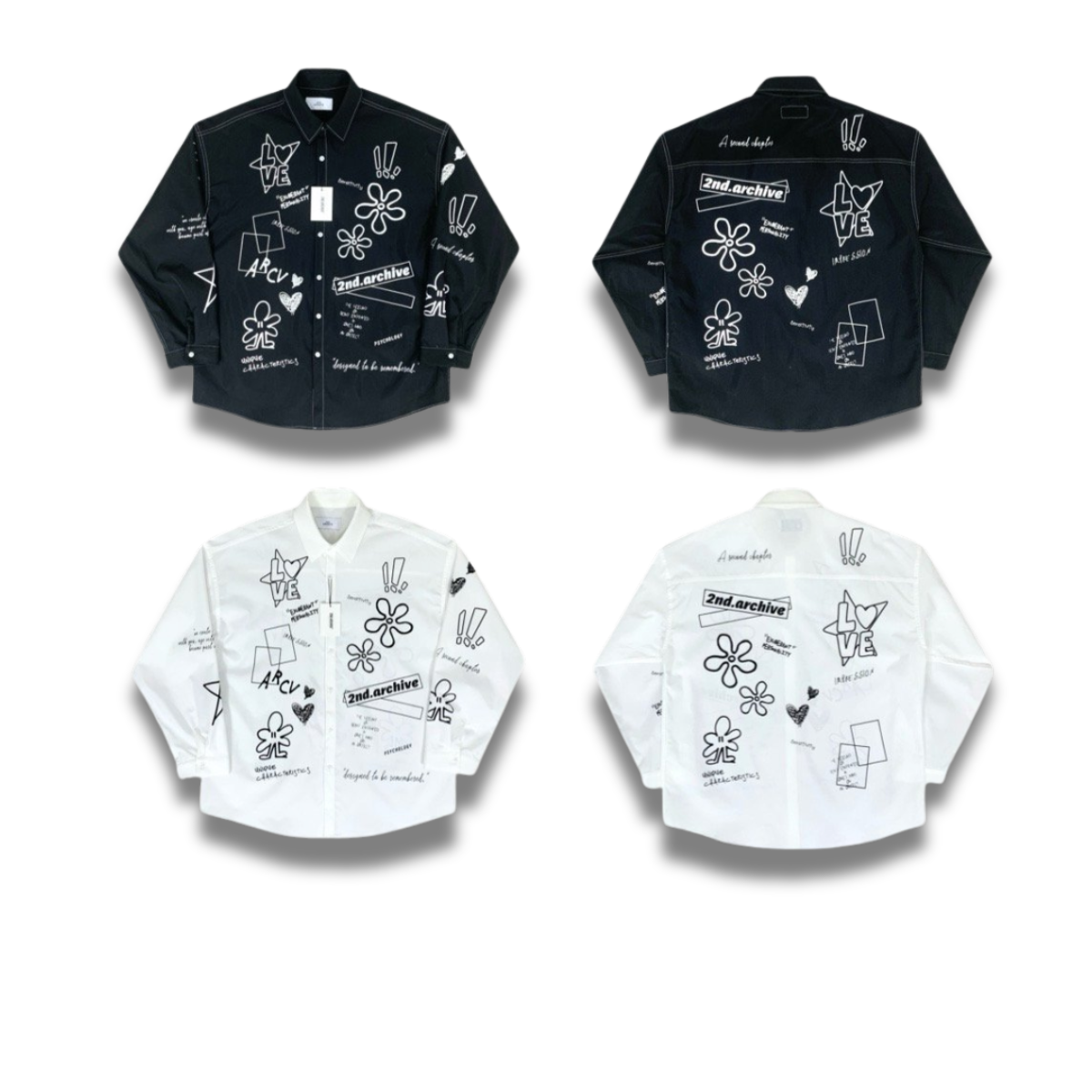 ネイビーカラーシャツの袖口や縫製を写したディテールアップ