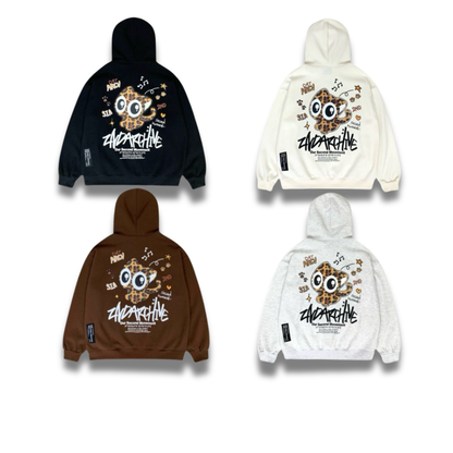 背面から見たヒョウ猫パーカーのシルエット写真