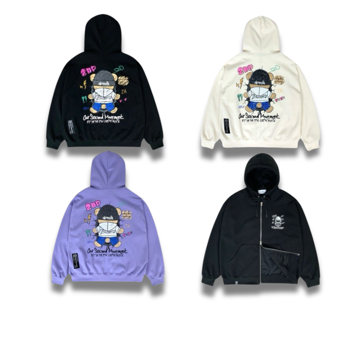 ライトグレーのパーカーを横から撮影したモデル写真