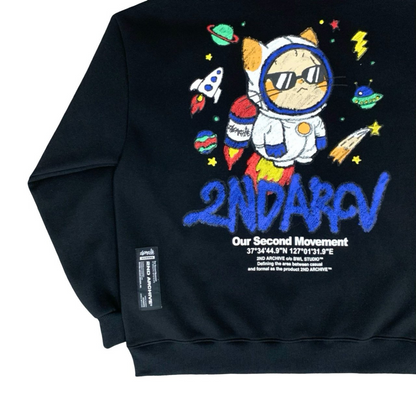 クレヨンタッチの猫とロケットの細部がわかる拡大ショット