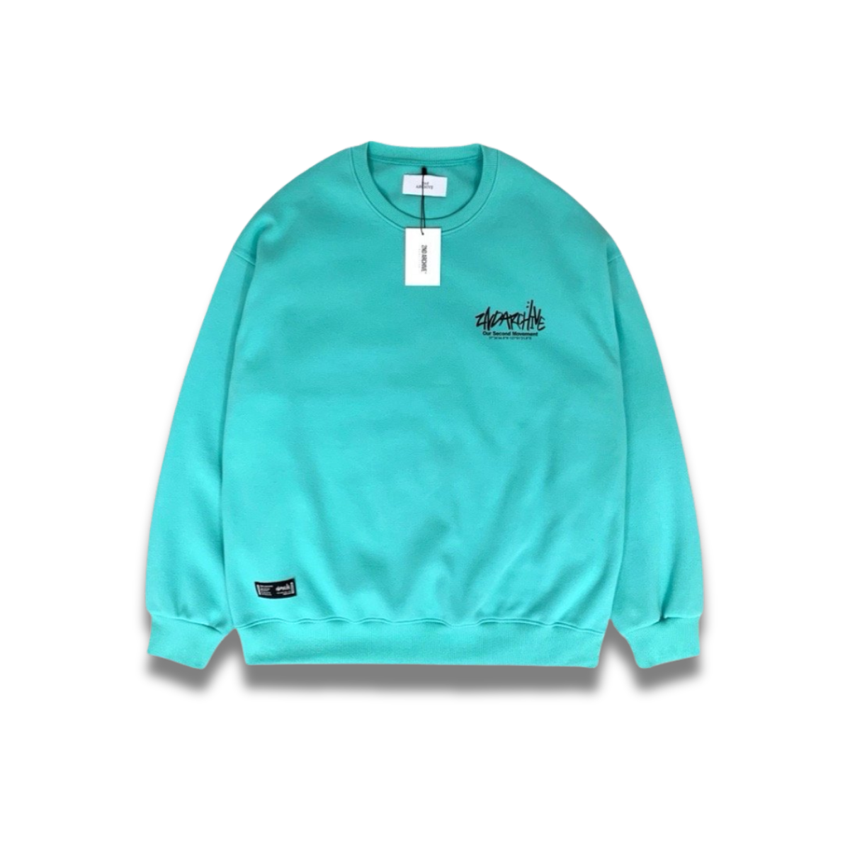 ブラウンのスウェットを着たモデルの後ろ姿