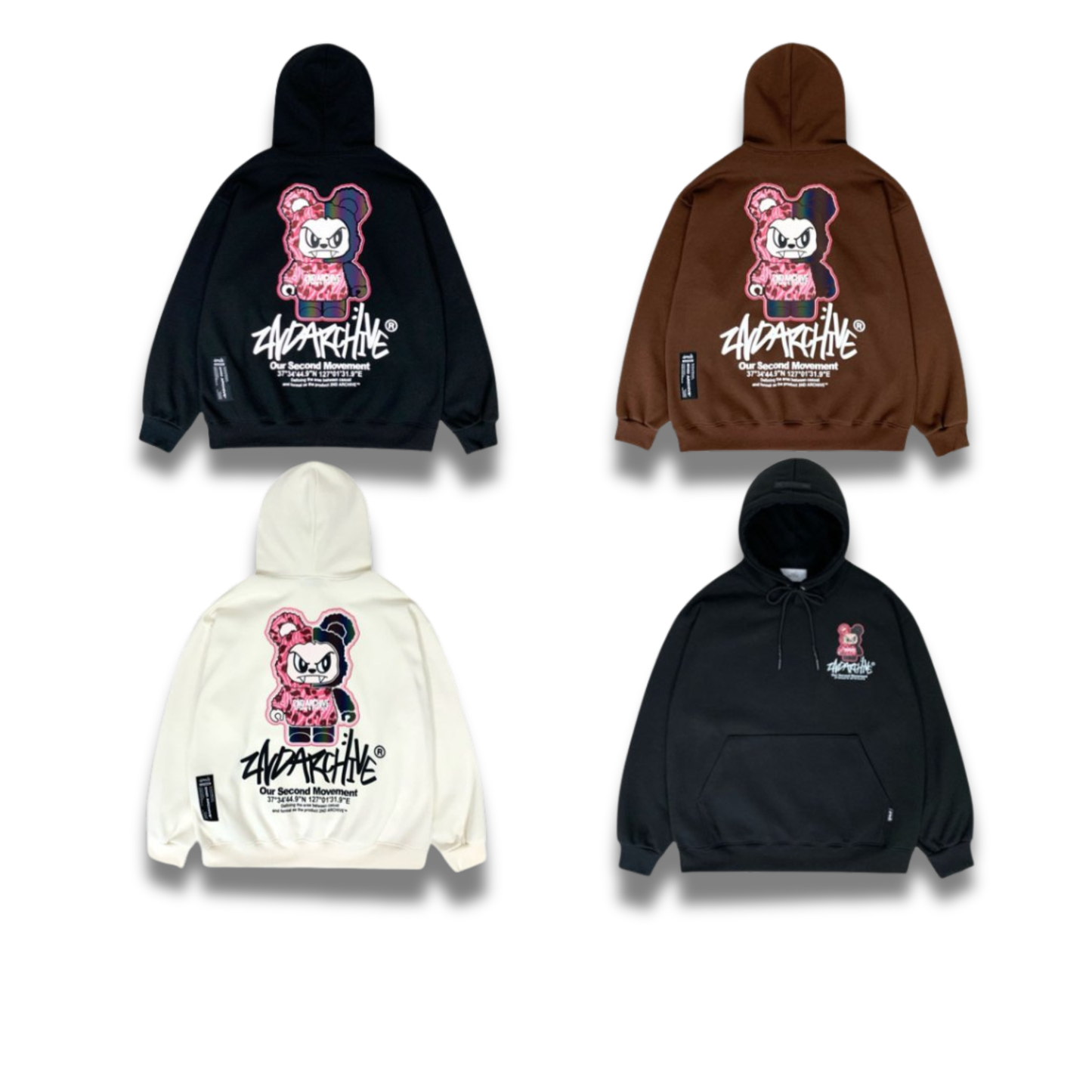 [2nd Archive]ピンクヒョウ柄ベアパーカー※セット販売あり(SAB218)