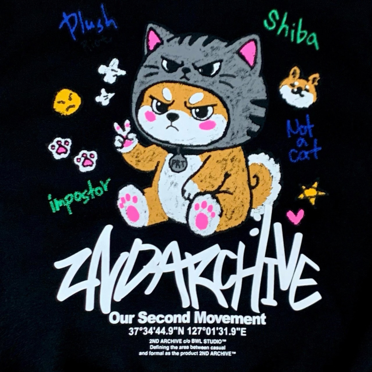 [2nd Archive]不機嫌そうな猫のピースサインパーカー※セット販売あり(SAB277)