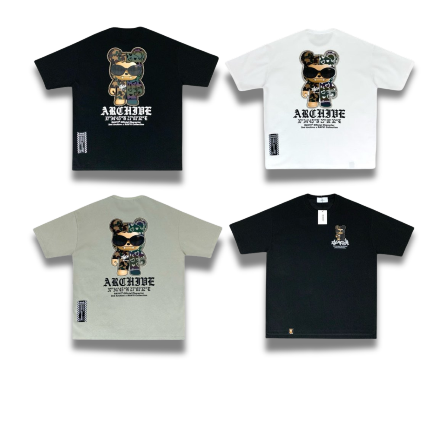 [2nd Archive]迷彩柄クマとサングラスのTシャツ(SAB217)