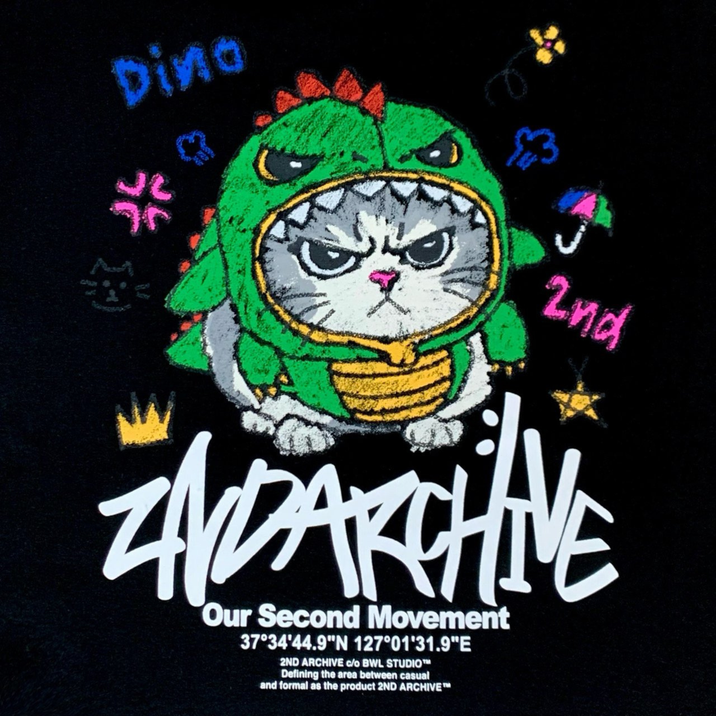 [2nd Archive]恐竜猫Tシャツ(SAB221)