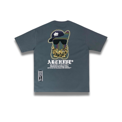 [2nd Archive]カモフラージュ柄フード付きブルドッグTシャツ(SAB224)