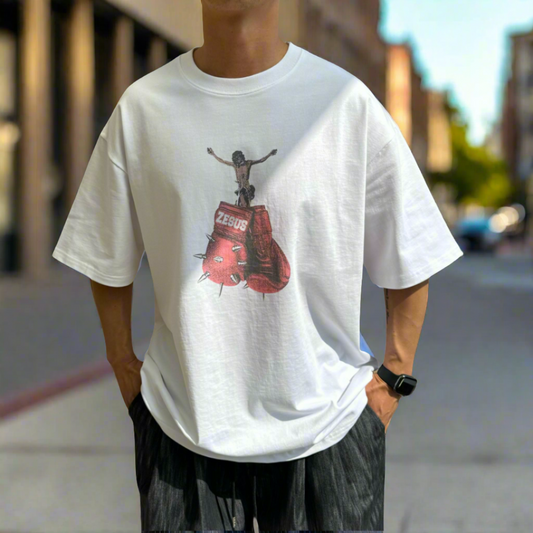 Korean street fashion tee with cool graphic design