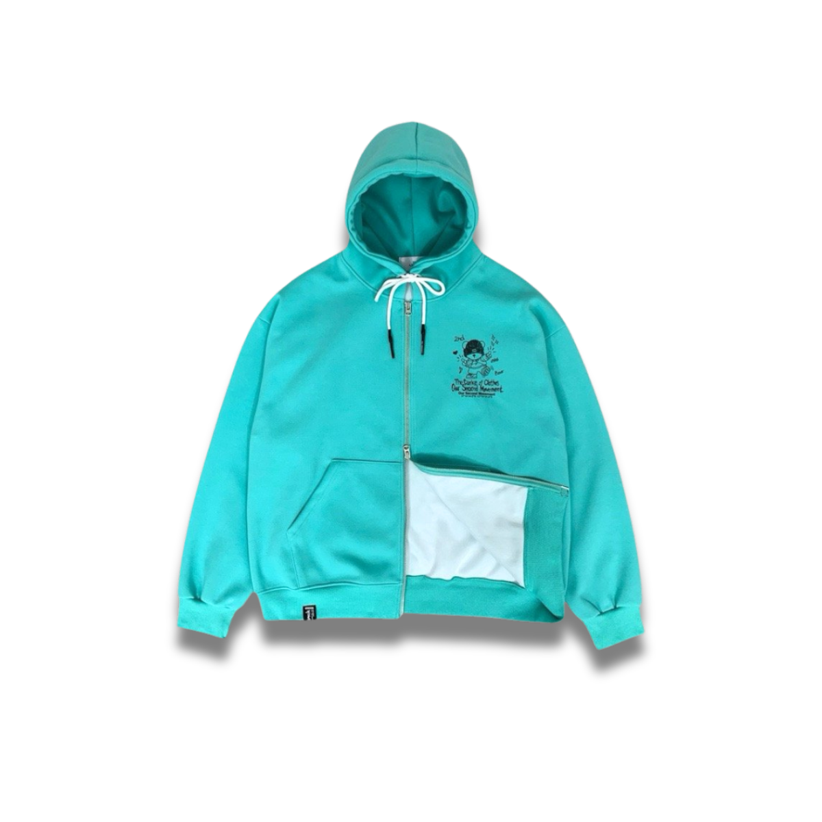 クリームパーカーの袖・リブ部分の生地感がわかるディテール写真