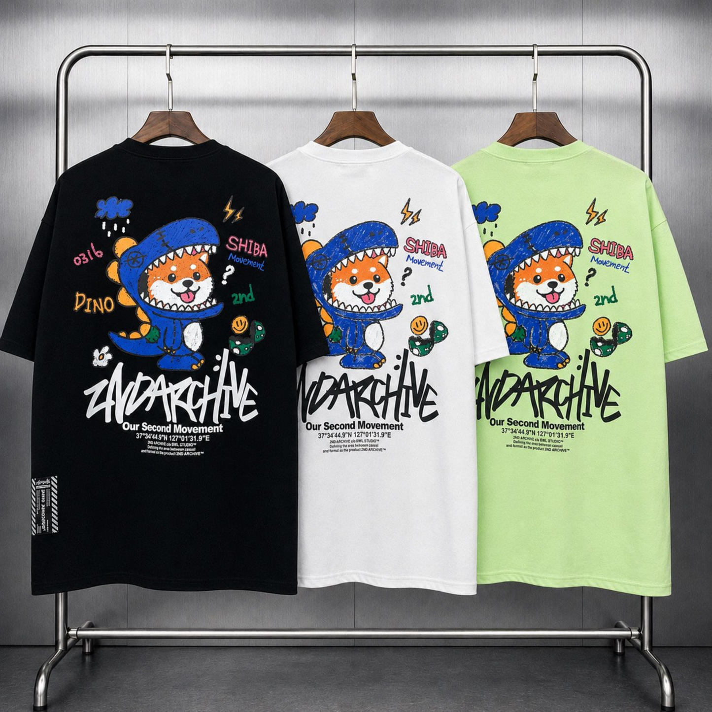 [2nd Archive]恐竜柴犬Tシャツ(SAB252)