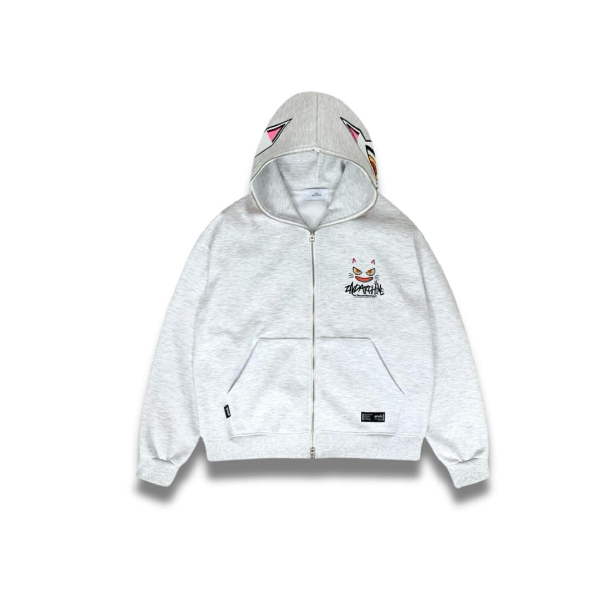 猫の顔のプリントがインパクトのあるフロントカット