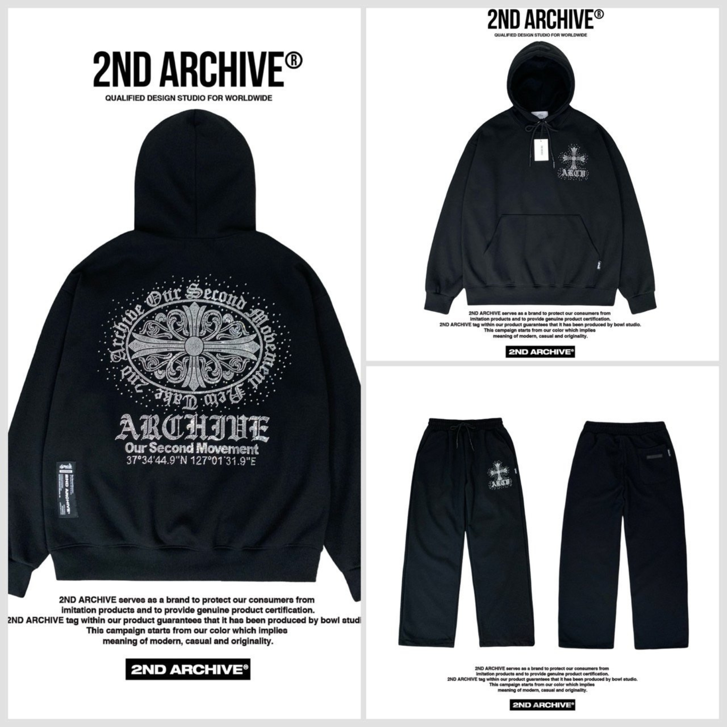 [2nd Archive]スタッズ付きクロスロゴパーカー※セット販売あり(SAB267)