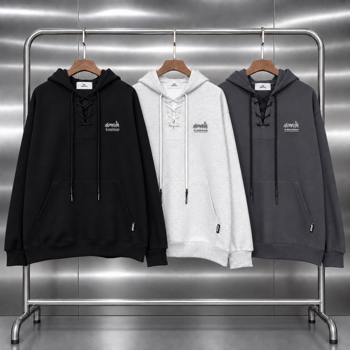 [2nd Archive] Logo Lace-Up Hoodie *Set sale available (SAB276)