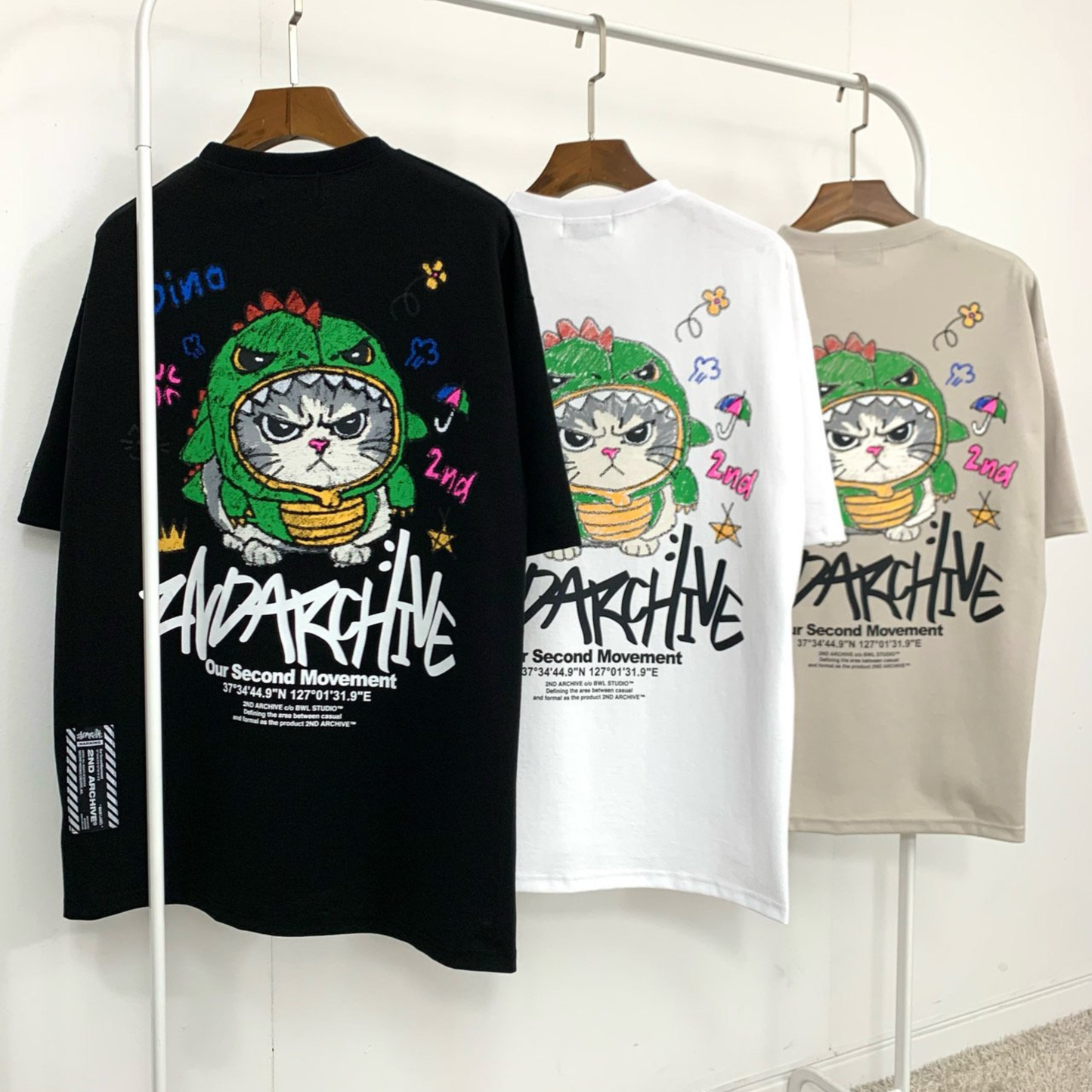 [2nd Archive]恐竜猫Tシャツ(SAB221)