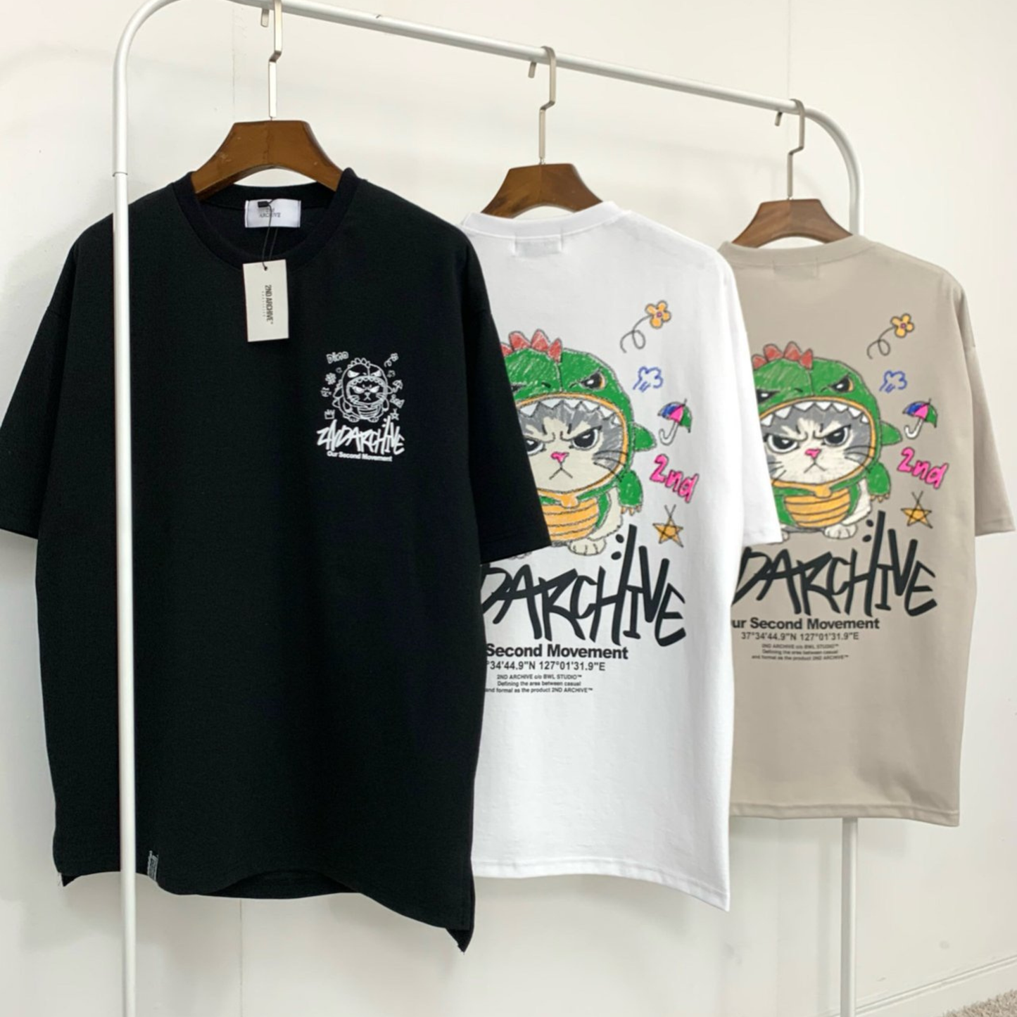 [2nd Archive]恐竜猫Tシャツ(SAB221)