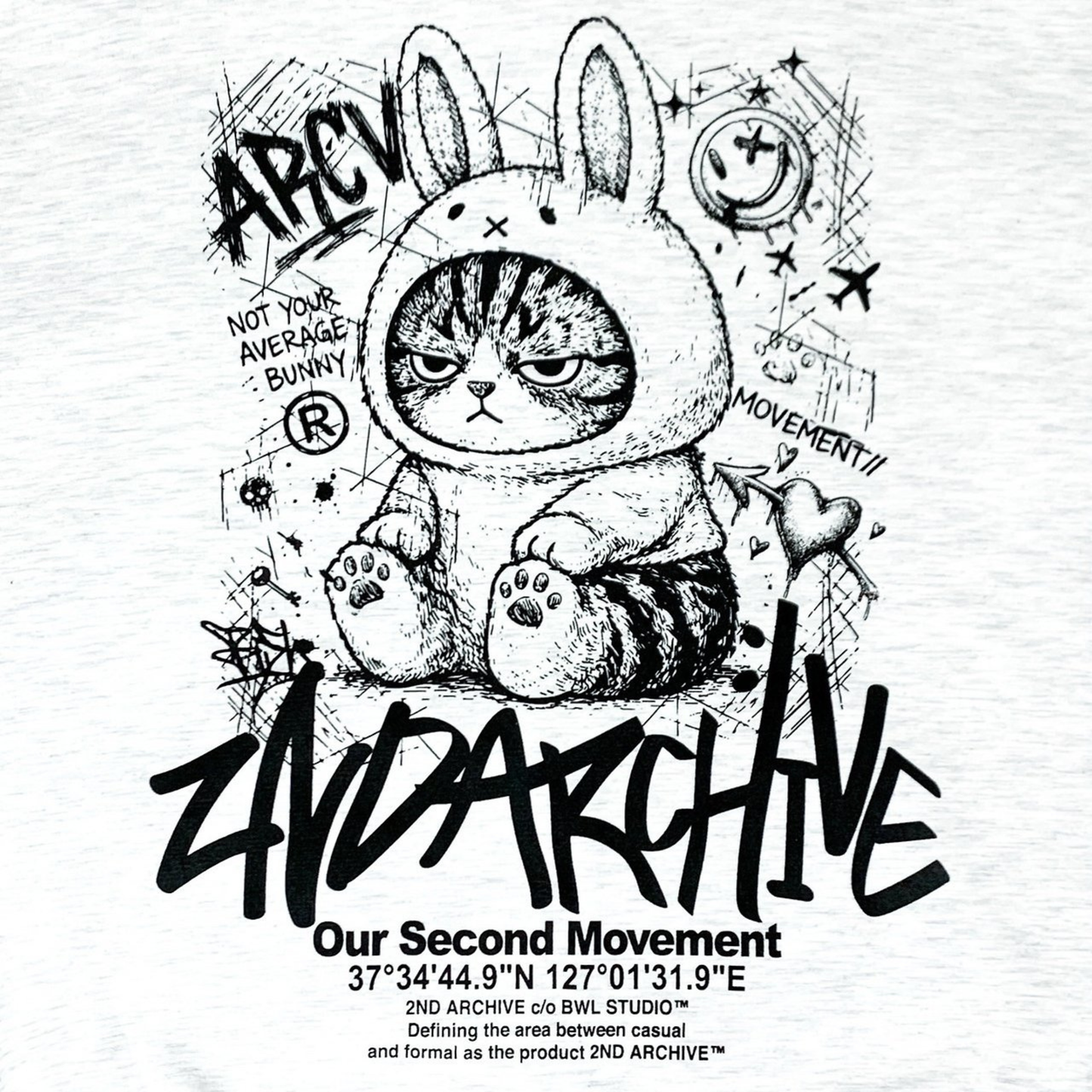 [2nd Archive]スケッチ猫うさぎパーカー※セット販売あり(SAB264)