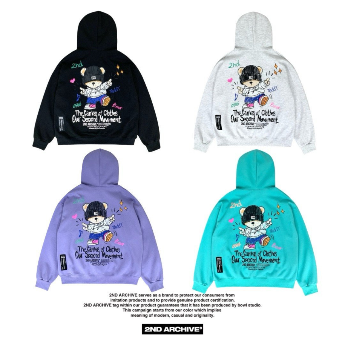 ブラウンカラーのパーカーを斜めから撮影した着用イメージ