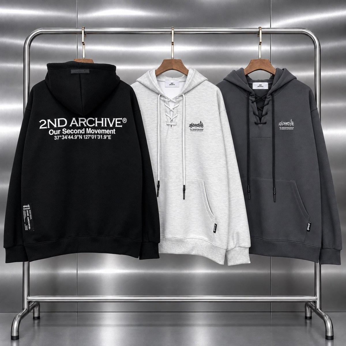 [2nd Archive] Logo Lace-Up Hoodie *Set sale available (SAB276)