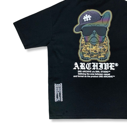 [2nd Archive]カモフラージュ柄フード付きブルドッグTシャツ(SAB224)