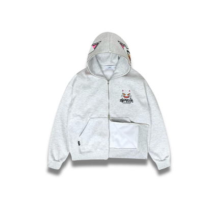 猫の表情や線の細部が鮮明に見えるグラフィックの拡大画像