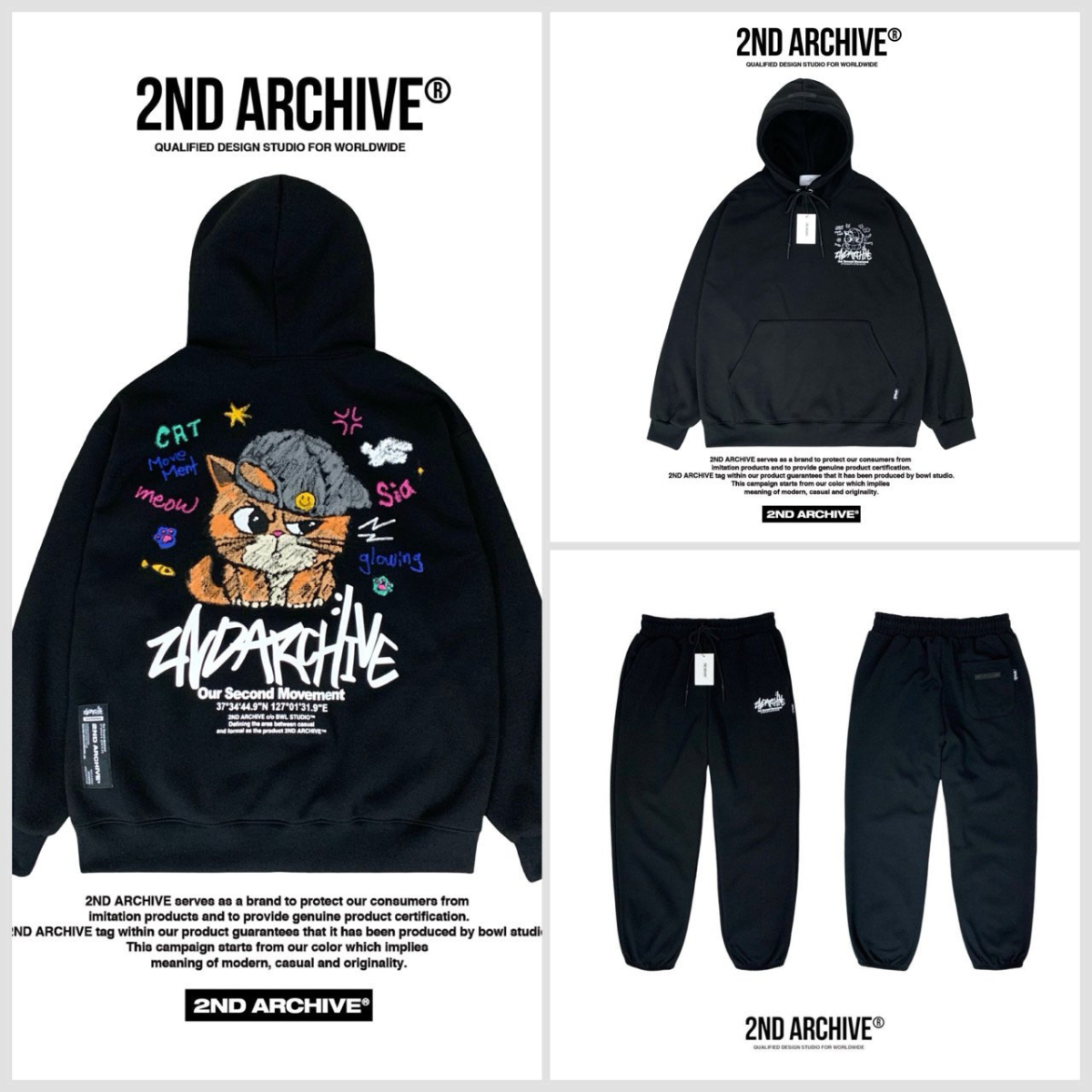 [2nd Archive]ボールキャップ 猫柄パーカー※セット販売あり(SAB262)