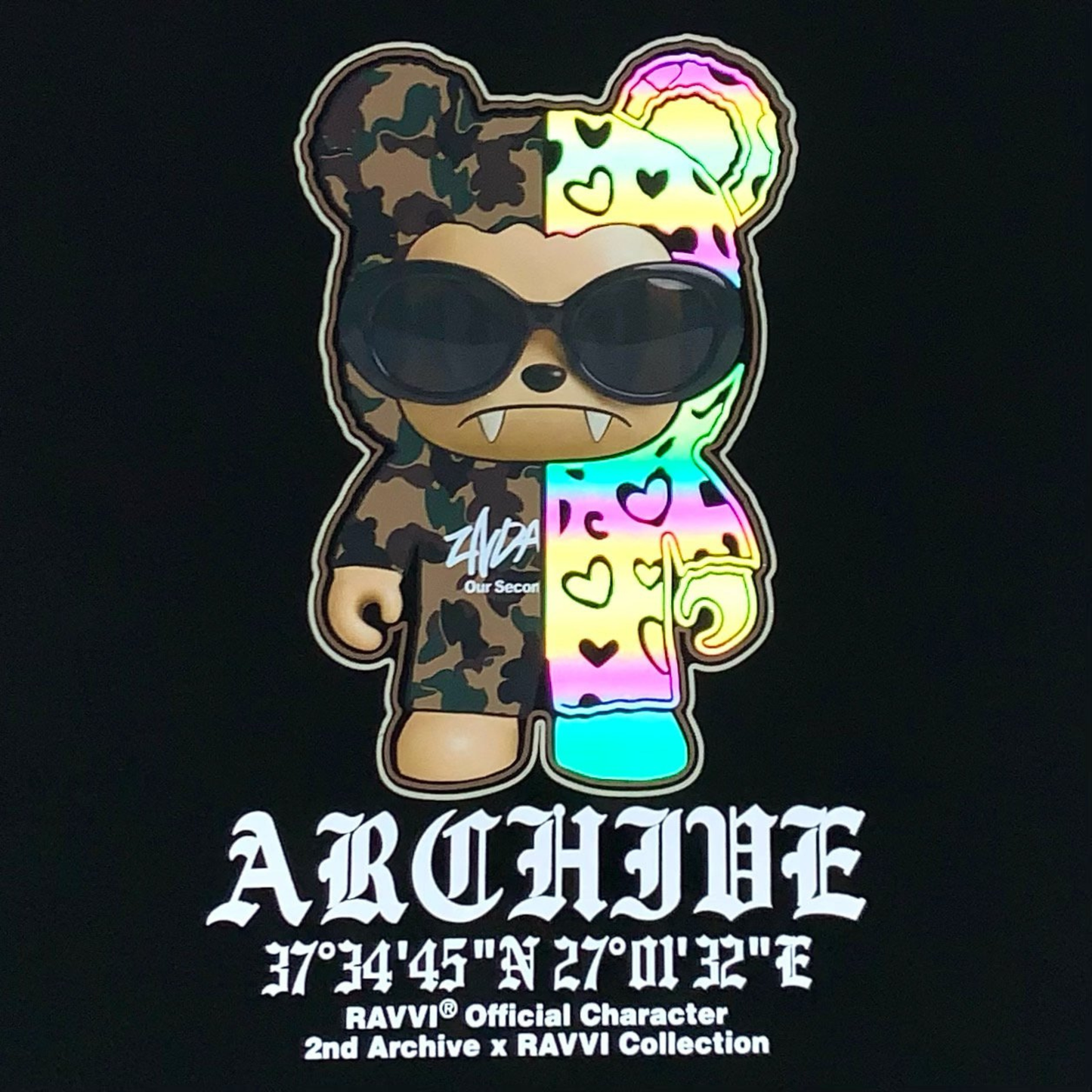 [2nd Archive]迷彩柄クマとサングラスのTシャツ(SAB217)