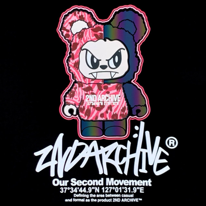 [2nd Archive]ピンクヒョウ柄ベアパーカー※セット販売あり(SAB218)