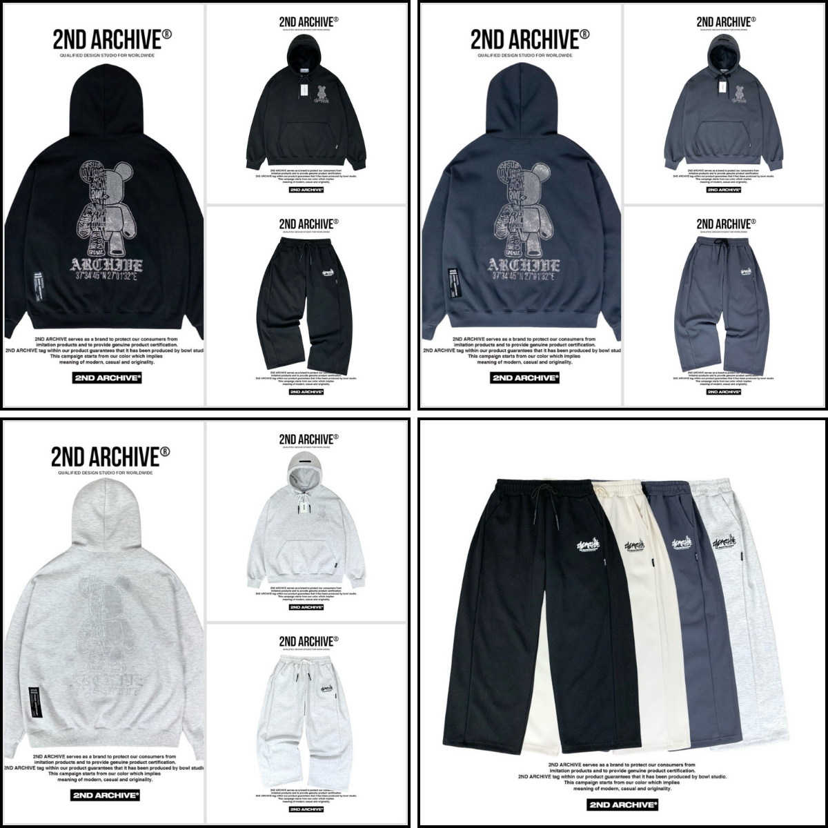 ライトグレーパーカーを横から撮影した着用イメージ