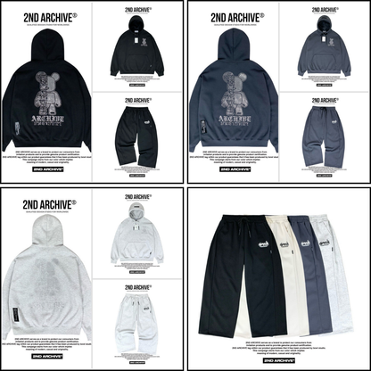 ライトグレーパーカーを横から撮影した着用イメージ