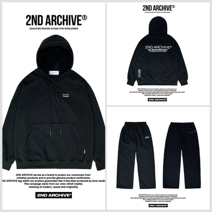[2nd Archive] Logo Lace-Up Hoodie *Set sale available (SAB276)