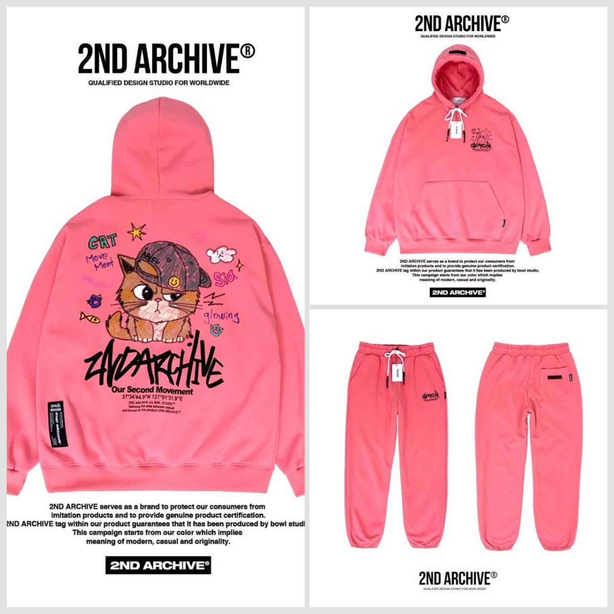 [2nd Archive]ボールキャップ 猫柄パーカー※セット販売あり(SAB262)