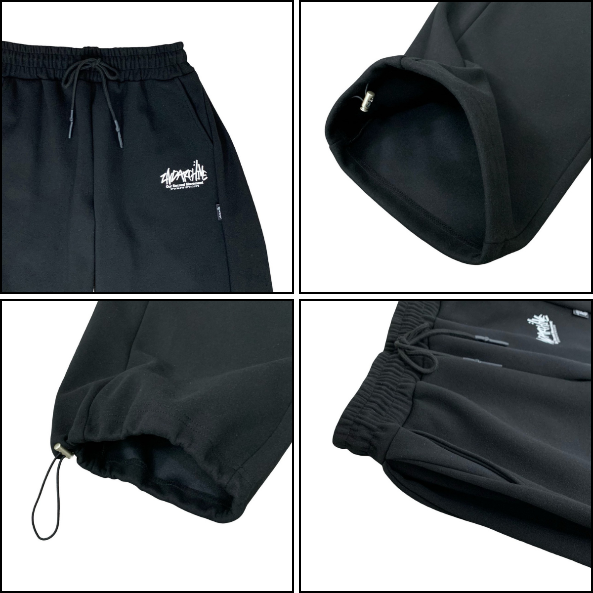 ブラックのハーフベアパーカーをシンプルにスタイリングした写真